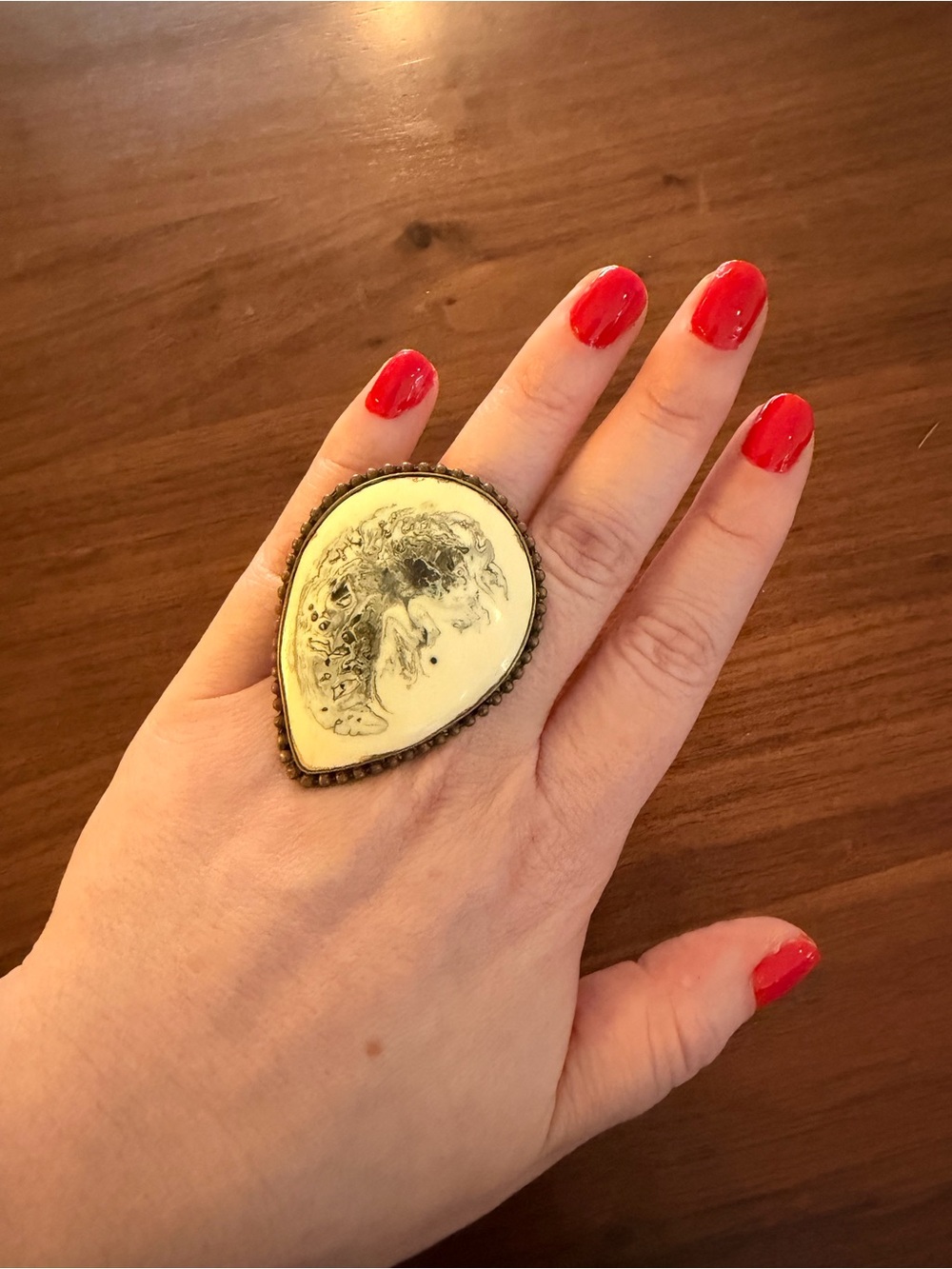 Vintage Teardrop Statement Cocktail Ring